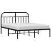 vidaXL Cadre de lit m&eacute;tal sans matelas avec t&ecirc;te de lit noir 135x190cm