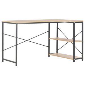 vidaXL Bureau d'ordinateur Noir et ch&ecirc;ne 120 x 72 x 70 cm