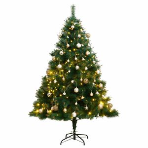 vidaXL Sapin de No&euml;l artificiel articul&eacute; 300 LED et boules 180 cm