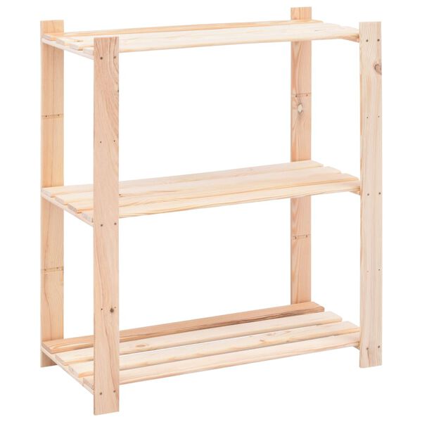 vidaXL &Eacute;tag&egrave;re de stockage 3 niveaux 80x38x90 cm Pin solide 150 kg