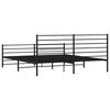 vidaXL Cadre de lit m&eacute;tal sans matelas avec pied de lit noir 183x213cm