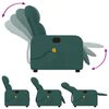 vidaXL Fauteuil inclinable de massage vert foncé tissu