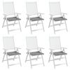 vidaXL Coussins de chaise jardin lot de 6 gris 40x40x4 cm tissu oxford