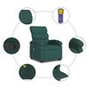 vidaXL Fauteuil inclinable de massage vert fonc&eacute; tissu
