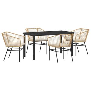 vidaXL Ensemble de salle &agrave; manger pour jardin 5 pcs Marron polyrotin