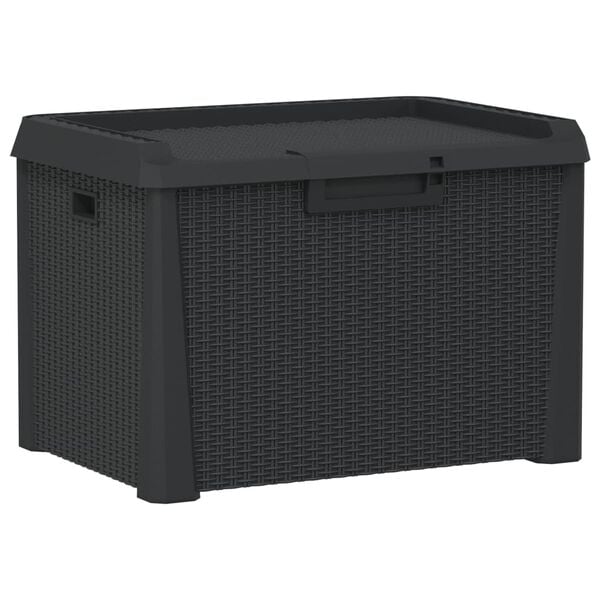 vidaXL Boîte de rangement de jardin anthracite 125 L PP