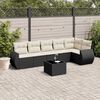 vidaXL Salon de jardin 7 pcs avec coussins noir r&eacute;sine tress&eacute;e