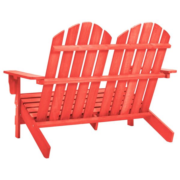 vidaXL Chaise de jardin Adirondack 2 places bois de sapin massif rouge