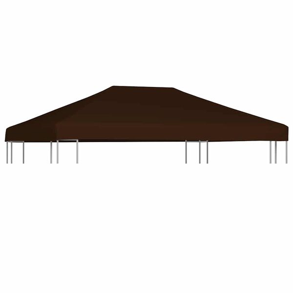 vidaXL Toile sup&eacute;rieure de gazebo 310 g/m&sup2; 3x4 m Marron