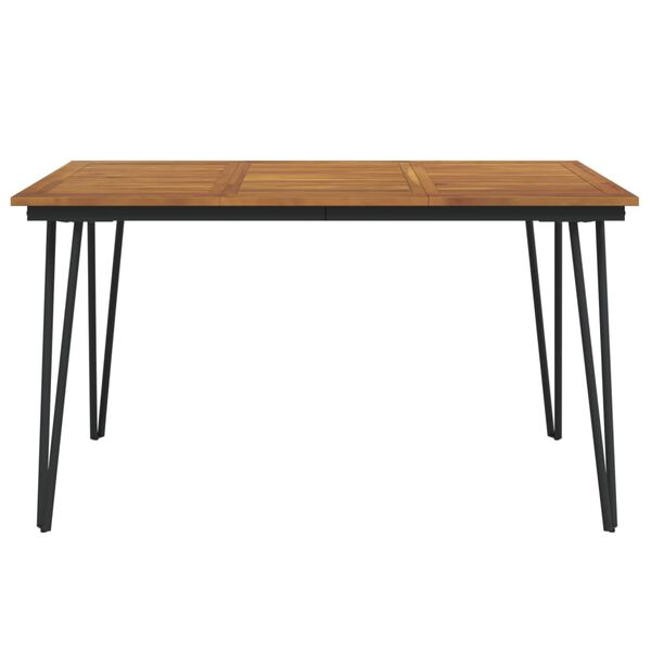 vidaXL Table de jardin avec pieds &eacute;pingle &agrave; cheveux 140x80x75cm acacia