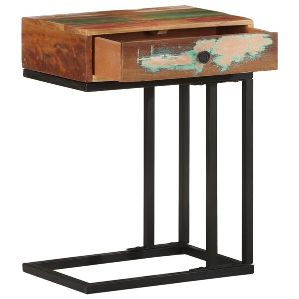 vidaXL Table d'appoint en U 45x30x61 cm Bois de r&eacute;cup&eacute;ration massif