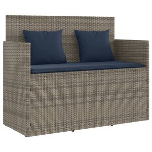vidaXL Banc de jardin avec coussins gris résine tressée