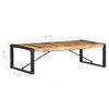 vidaXL Table basse 140x70x40 cm Bois de manguier brut