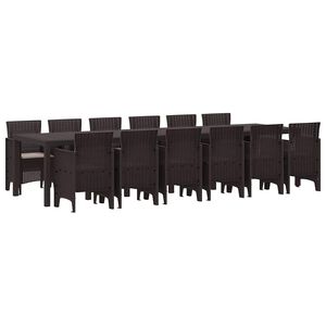 vidaXL Ensemble de salle à manger pour jardin 13 pcs Marron
