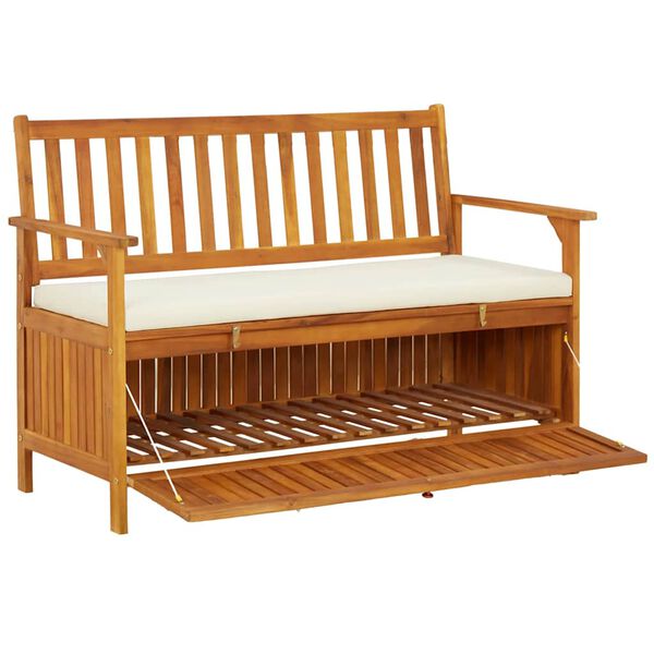 vidaXL Banc de rangement de jardin Bois d'acacia solide 120x63x84 cm