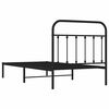 vidaXL Cadre de lit métal sans matelas avec tête de lit noir 100x190cm