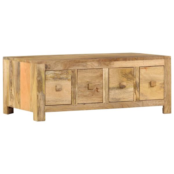 vidaXL Table basse avec 4 tiroirs 90x50x35 cm Bois solide de manguier