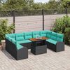 vidaXL Ensemble de canap&eacute; de jardin 10 pcs Noir Poly rotin