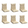 vidaXL Coussins de chaise &agrave; dossier bas lot de 6 beige tissu oxford