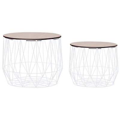 vidaXL Tables basses 2 pcs Blanc