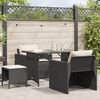 vidaXL Salon de jardin 4 pcs avec coussins noir r&eacute;sine tress&eacute;e