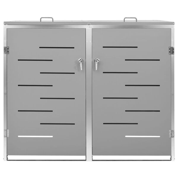 vidaXL Abri pour deux poubelles 138x77,5x112,5 cm Inox