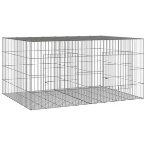 vidaXL Cage &agrave; lapin 2 panneaux 110x79x54 cm Fer galvanis&eacute;