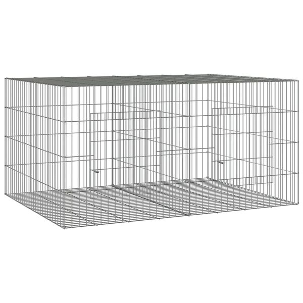 vidaXL Cage &agrave; lapin 2 panneaux 110x79x54 cm Fer galvanis&eacute;