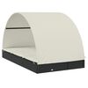 vidaXL Transat 2 places avec toit rond noir 211x112x140 cm