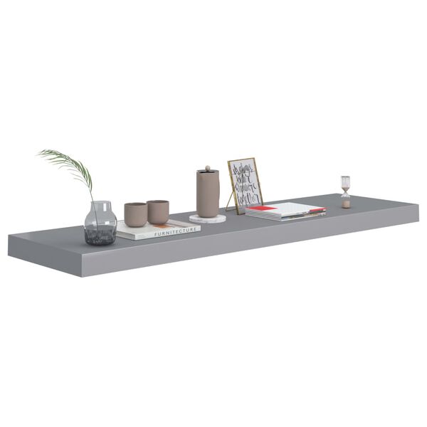 vidaXL &Eacute;tag&egrave;re murale flottante gris 90x23,5x3,8 cm MDF