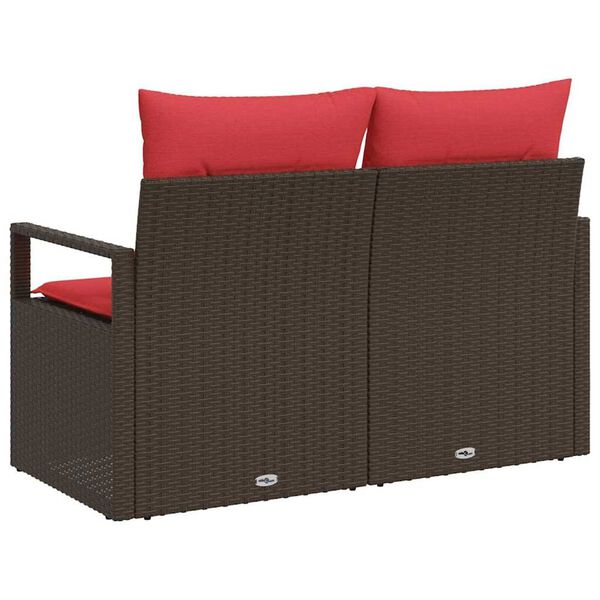vidaXL Canap&eacute; de jardin avec coussin 120 x 62 x 69 cm polyrotin