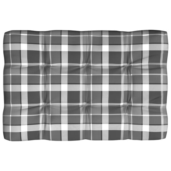 vidaXL Coussins de canap&eacute; palette lot de 7 Motif &agrave; carreaux gris