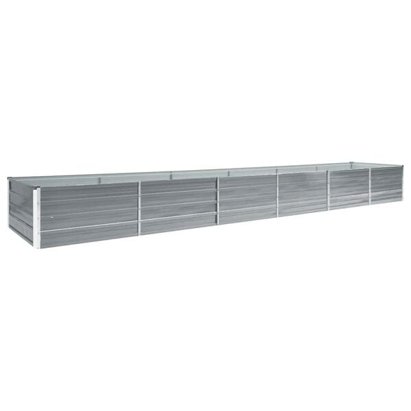 vidaXL Lit sur&eacute;lev&eacute; de jardin Acier galvanis&eacute; 480x80x45 cm Gris