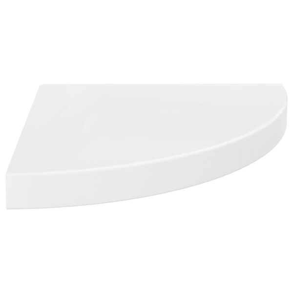 vidaXL &Eacute;tag&egrave;re d'angle flottante blanc brillant 35x35x3,8 cm MDF
