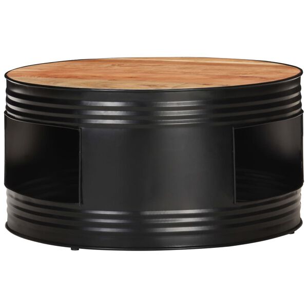 vidaXL Table basse Noir 68x68x36 cm Bois d'acacia massif
