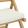 vidaXL Ensemble de bistro pliante 3 pcs et coussins blanc cr&egrave;me bambou