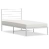 vidaXL Cadre de lit métal sans matelas et tête de lit blanc 100x190 cm