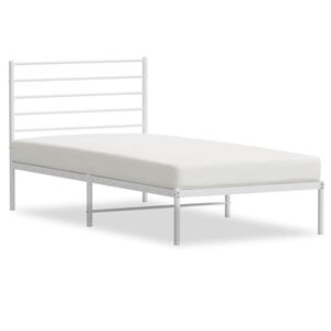vidaXL Cadre de lit métal sans matelas et tête de lit blanc 100x190 cm