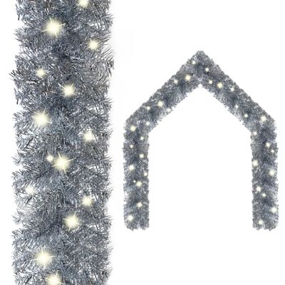 vidaXL Guirlande de Noël avec lumières LED 5 m Argenté