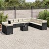 vidaXL Salon de jardin 12 pcs avec coussins noir r&eacute;sine tress&eacute;e
