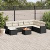 vidaXL Salon de jardin 9 pcs avec coussins noir r&eacute;sine tress&eacute;e