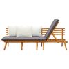 vidaXL Lit de repos de jardin 200x65 cm Bois d'acacia solide
