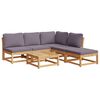 vidaXL Salon de jardin 6 pcs avec coussins bois d'acacia solide