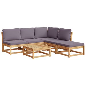 vidaXL Salon de jardin 6 pcs avec coussins bois d'acacia solide