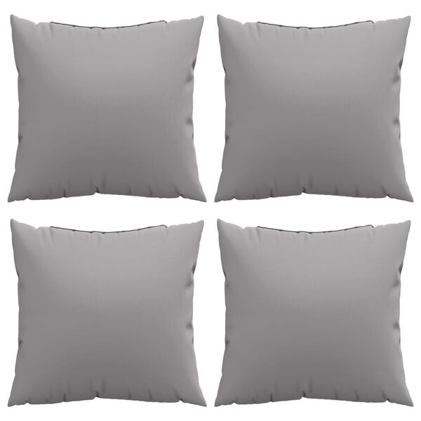 vidaXL Coussins de canap&eacute; lot de 4 gris 50x50 cm tissu