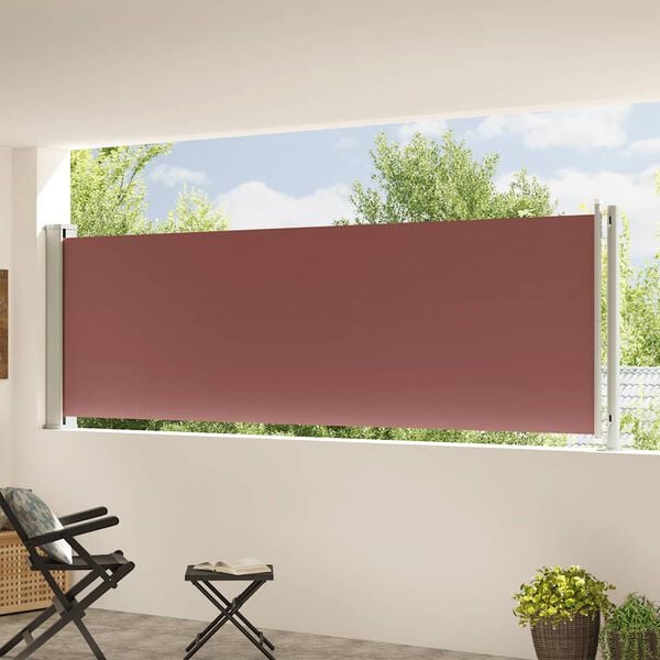 vidaXL Auvent lat&eacute;ral r&eacute;tractable de patio 117x600 cm Marron