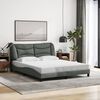 vidaXL Cadre de lit sans matelas Hvar gris foncé 152x203 cm tissu
