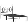 vidaXL Cadre de lit métal sans matelas avec tête de lit noir 100x200cm