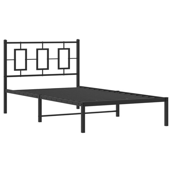 vidaXL Cadre de lit métal sans matelas avec tête de lit noir 100x200cm