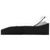 vidaXL Chaise longue avec coussin R&eacute;sine tress&eacute;e Noir
